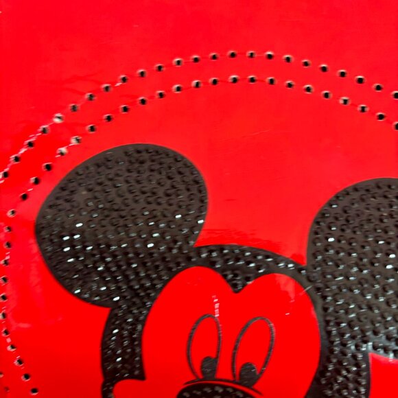 Mickey Mouse Disney Red Bedazzled Red Patent Leather Tote Bag - Picture 8 of 12
